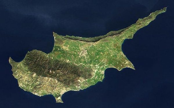 صورة فضائية لجزيرة قبرص