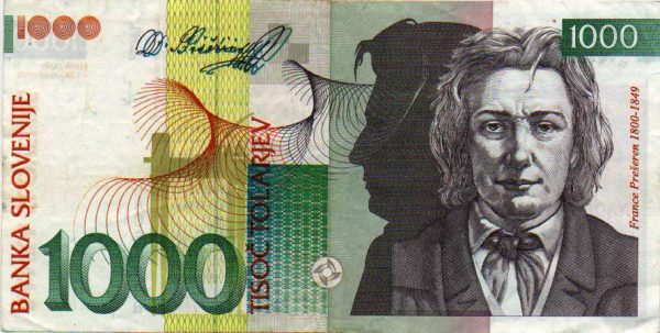 عملة-سلوفينيا ورقة فئة 1000 تولار