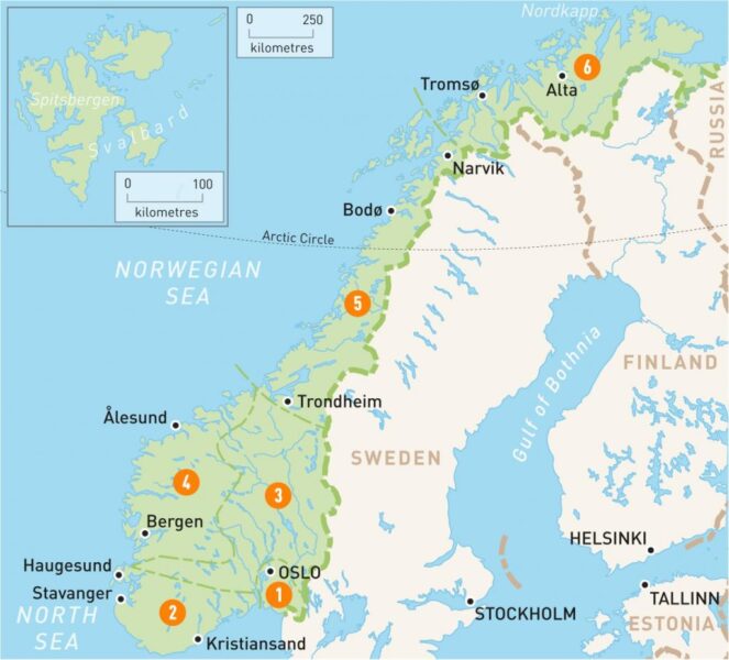 خريطة النرويج السياحية